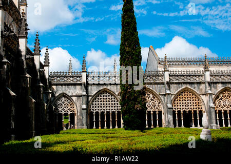 Cloister Hall of Batalha Monastery - Portugal Stock Photo