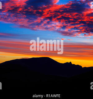 sunrise over sleeping giant mountain near helena, montana Stock Photo