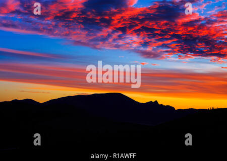 sunrise over sleeping giant mountain near helena, montana Stock Photo