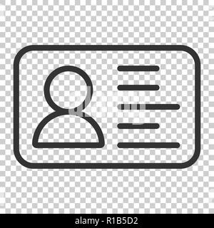 Id card icon in flat style. Identity badge vector illustration on isolated background. Access cardholder people business concept. Stock Vector