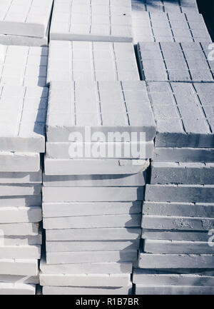 White marble slabs stacked on top of each other in display Stock Photo
