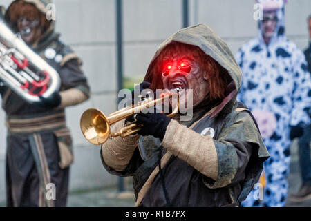 people wearing a carnival costumes at Luzern Carnival, Switzerland Stock Photo