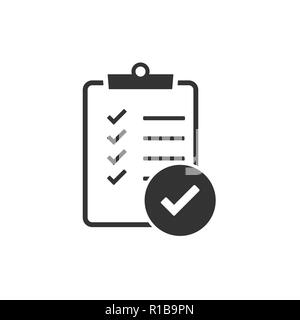 Checking, checklist, document, list verification icon Vector illustration flat Stock Vector