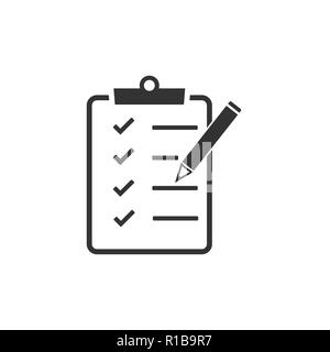 Checking, checklist, document, list verification icon Vector illustration flat Stock Vector