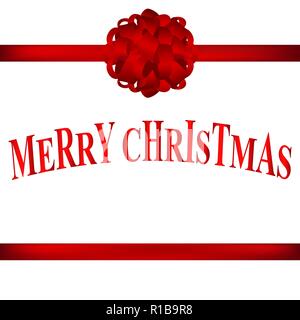 Christmas card with a red bow vector Stock Vector
