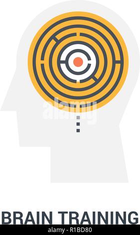 brain training icon concept Stock Vector