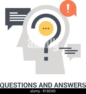 business concept with questions and idea pictogram vector illustration ...