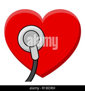 Stethoscope and heart Pulse care symbol. Element for medicine design. International nurses day. Stock Vector