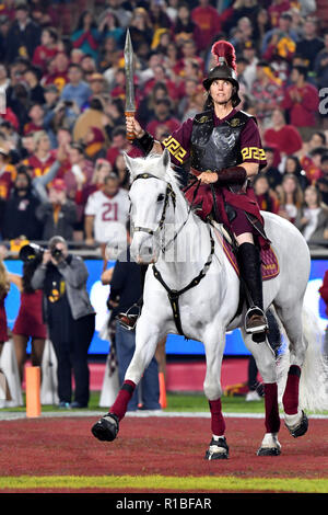 Los Angeles, CA, USA. 10th Nov, 2018. Traveller the USC Trojans Mascot during the NCAA Football game between the USC Trojans and the California Golden Bears at the Coliseum in Los Angeles, California.The California Golden Bears defeat the USC Trojans 15-14.Mandatory Photo Credit : Louis Lopez/CSM/Alamy Live News Stock Photo