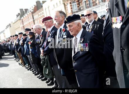 Weymouth, Dorset, UK. 11th Nov, 2018. Remembrance Sunday service and parade in Weymouth, Dorset, UK, Veterans Credit: Finnbarr Webster/Alamy Live News Stock Photo