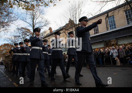 Cheltenham, UK. 11th Nov, 2018. Soldiers marching Credit: Victor Storublev/Alamy Live News Stock Photo