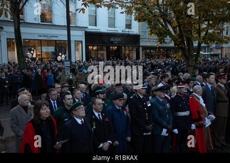 Cheltenham, UK. 11th Nov, 2018. Crowd at attention Credit: Victor Storublev/Alamy Live News Stock Photo