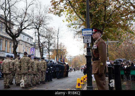 Cheltenham, UK. 11th Nov, 2018. Soldiers Marching Credit: Victor Storublev/Alamy Live News Stock Photo