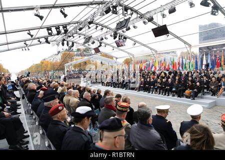 Paris, France. 11th Nov 2018. World leaders gathered for the Centennial of Armistice Day at the Arc de Triomphe November 11, 2018 in Paris, France. Armistice Day marks the end of World War I. Credit: Planetpix/Alamy Live News Stock Photo