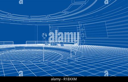 3D outline interior. Vector rendering of 3d Stock Vector Image & Art ...