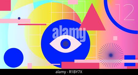 Minimal geometric web banner design vector template  Stock Vector