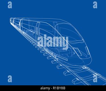 Modern speed train concept. Vector Stock Vector