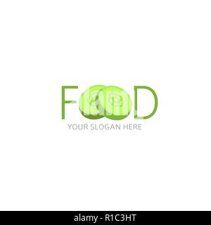 Cucumber icon template.Logotype with cucumber letters,vector illustration Stock Vector