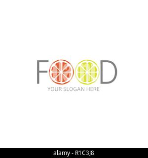Grapefruit and lemon icon template.Logotype sign,vector illustration Stock Vector
