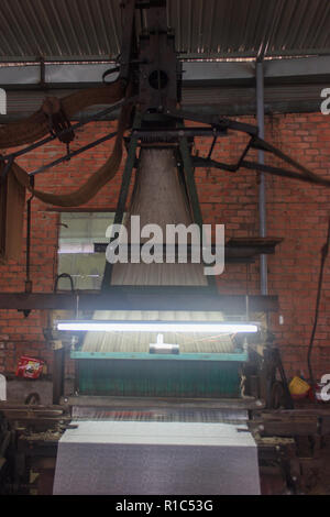 women working silk factory in danang vietnam Stock Photo