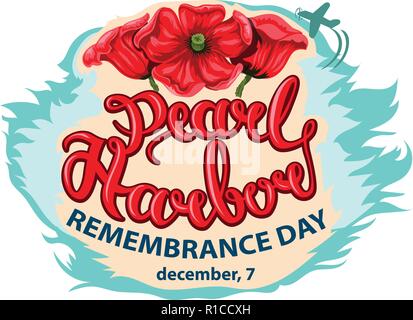 Vector illustration of a Background for Pearl Harbor Remembrance Day. Stock Vector