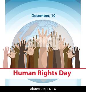 Vector illustration of Human Rights Day background. Stock Vector