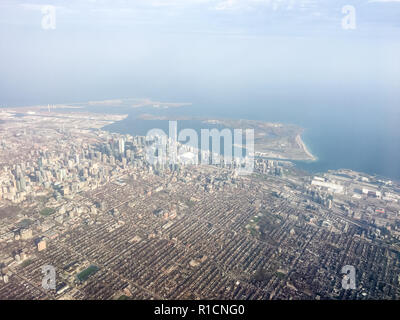 ARIAL VIEW OF TORONTO, ONTARIO, CANADA. Stock Photo