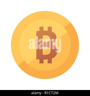 Bitcoin Gold flat icon. Round logo of Cryptocurrency blockchain token - Emblem of Virtual Money. Stock Vector