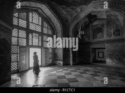 The vestibule in Akbar's Tomb in Sikandra, Near Agra, India Stock Photo