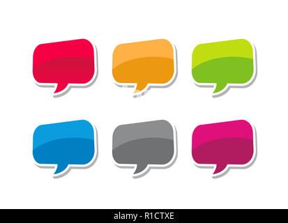 Speech bubble, colorfull bubble text vector illustration set Stock Photo