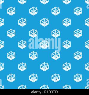 Three d printer pattern vector seamless blue Stock Vector