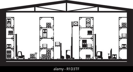 Warehouse machinery equipment - vector illustration Stock Vector