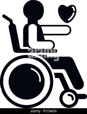 Man in wheelchair icon, simple style Stock Vector