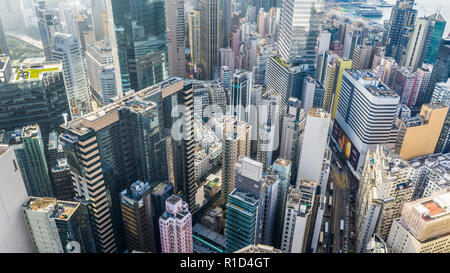 Aerial view of Causeway Bay, Hong Kong Stock Photo