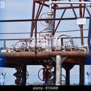 Oil well. The equipment and technologies on oil fields Stock Photo