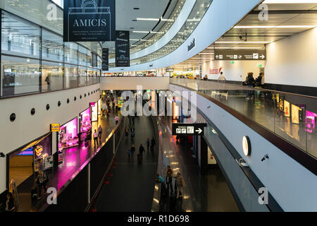 The passenger concourse from above at Terminal 3 Vienna International Airport. Austria Stock Photo