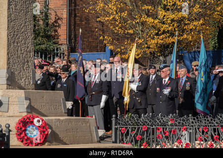 Veterans pay their respects during the Remembrance Sunday parade.  Remembrance Sunday is a day for the United Kingdom to remember and honour those who sacrificed their lives to protect the freedom of the British people. Stock Photo