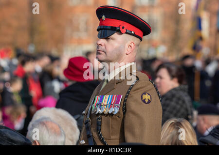 Leicester, UK. 11th Nov, 2018. 100 years on from World War One, Remembrance Day Ceremony at Victoria Park in Leicester. Credit Andy Morton/Alamy Live News. Stock Photo