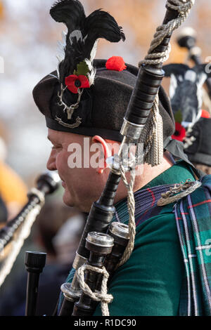 Leicester, UK. 11th Nov, 2018. 100 years on from World War One, Remembrance Day Ceremony at Victoria Park in Leicester. Credit Andy Morton/Alamy Live News. Stock Photo