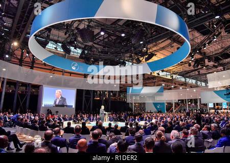 Paris. 11th Nov, 2018. Photo taken on Nov. 11, 2018 shows a general view of the Paris Peace Forum in Paris, France. The Paris Peace Forum kicked off on Sunday with speeches from French President Emmanuel Macron, German Chancellor Angela Merkel and UN Secretary-General Antonio Guterres, who called for sustained efforts towards peace on the occasion marking the centenary of the Armistice of the First World War. Credit: Chen Yichen/Xinhua/Alamy Live News Stock Photo