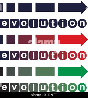 vector evolution concept from simple to perfect. improvement, transformation or growth arrow and geometrical symbols. Stock Vector