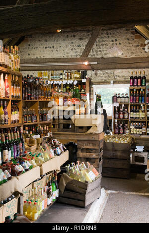 The National Collection of Cider and Perry shop at Middle Farm in East Sussex Stock Photo