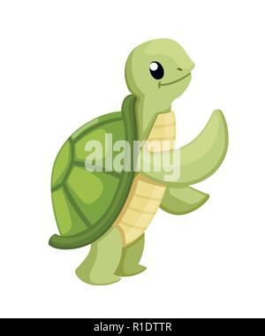 cute turtle cartoon walking Stock Vector Art & Illustration, Vector ...