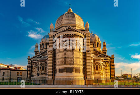 Cathedral de la Major, local landmark in Marseille, France Stock Photo