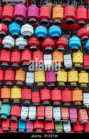 Many colorful chinese lanterns, China Stock Photo