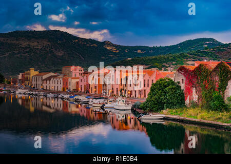 Bosa, town and comune in the province of Oristano, Sardinia Stock Photo