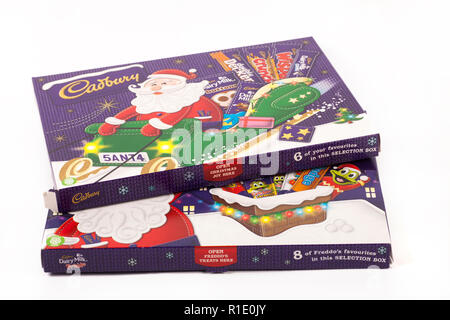 Cadbury Christmas Chocolate Selection Boxes 2017 Stock Photo