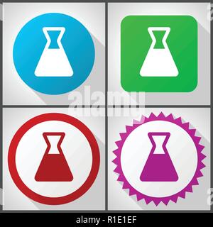 Vector icons with 4 options. Laboratory flat design icon set easy to edit in eps 10. Stock Vector