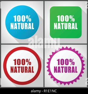 Vector icons with 4 options. Natural flat design icon set easy to edit in eps 10. Stock Vector