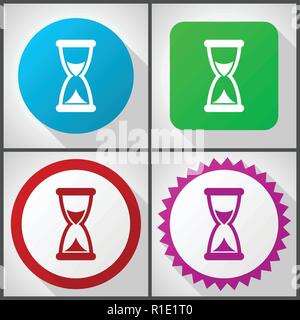 Vector icons with 4 options. Time flat design icon set easy to edit in eps 10. Stock Vector